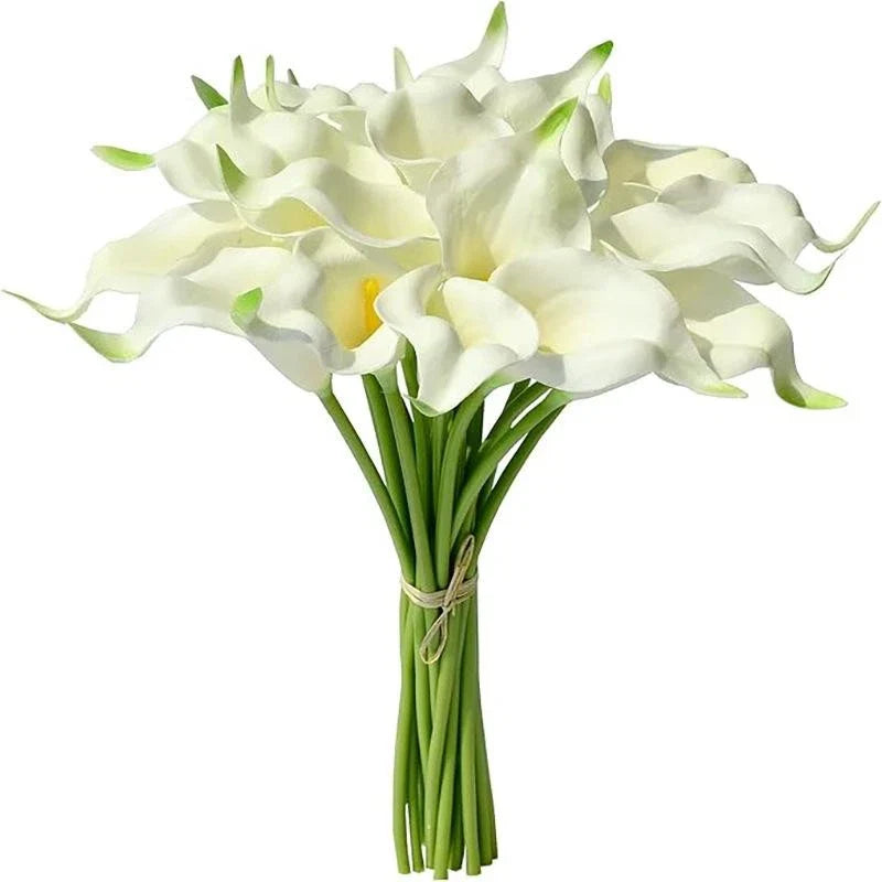10pcs Artificial Flowers Calla Lily Faux Pu Fake Flowers for Weddings Bouquet Br