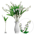 6Pcs/Bundle White Lily of the Valley Fake Plants Artificial Flower Home Decor