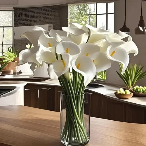 10pcs Artificial Flowers Calla Lily Faux Pu Fake Flowers for Weddings Bouquet Br