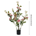 2 Pieces Artificial Rose Tree, Fake Flowers Tree, Artificial Flower Plant